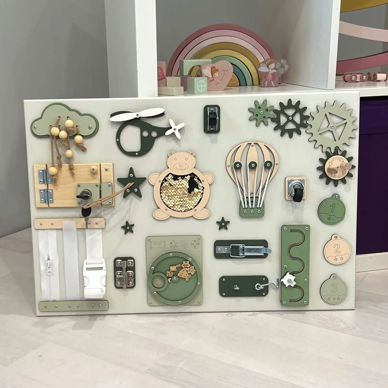 Montessori Aktivitetstavla - Interaktiv Lekbräda (40×60 cm)
