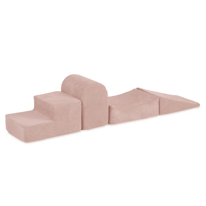 Mjuka Stora Skum Byggklossar (4 olika delar) - Rosa Manchestertyg