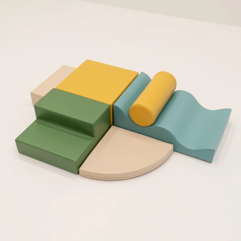 Stora Skum Byggklossar (6 delar) - Pastellfärgad Ekoläder