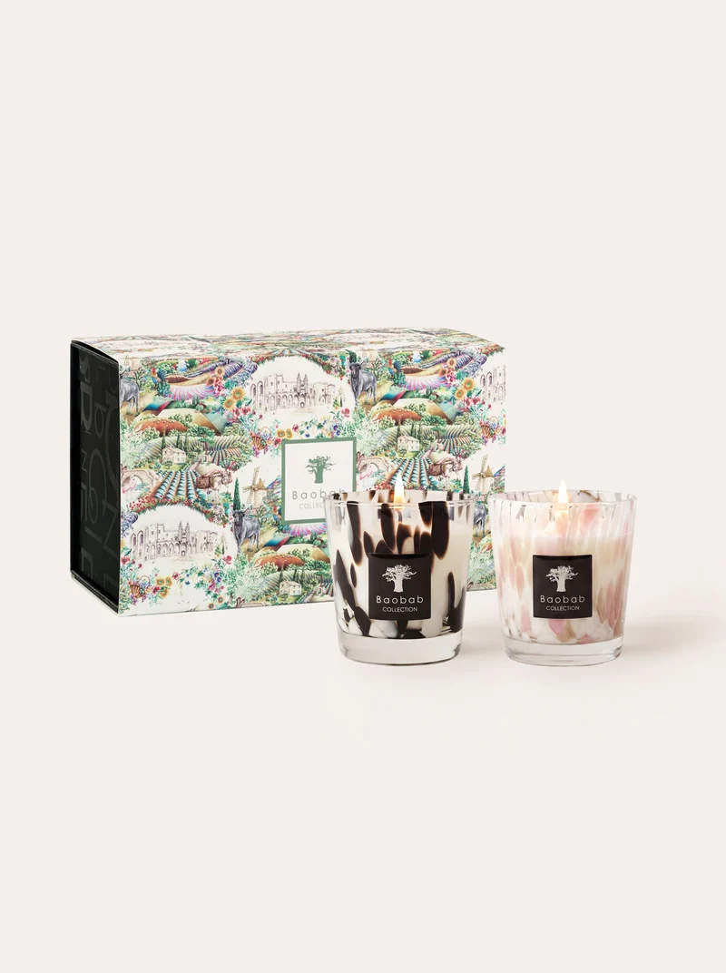 BLACK & WHITE PEARLS CANDLE DUO
