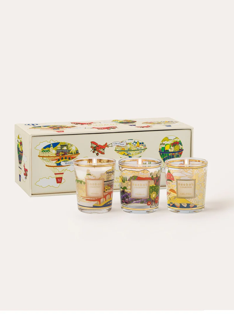TRIO TRAVEL CANDLES PROVENCE-MONACO-COTE D'AZUR
