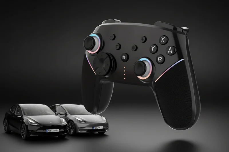 Trådlös Bluetooth-spelkontroll för Tesla Model 3, Model Y, Model 3 Höglandet eller Model Y Juniper (USB-laddningsbar)