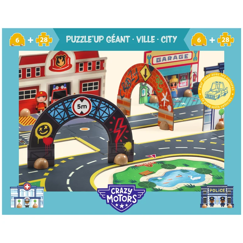 Djeco Golvpussel Crazy Motors (33 bitar)