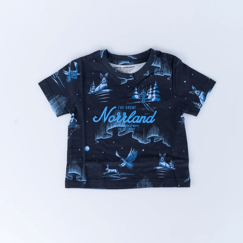 GREAT NORRLAND KIDS T-SHIRT - VINTERNATT BLACK