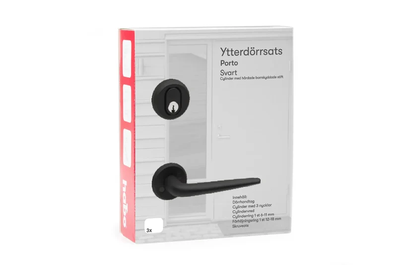 YTTERDÖRRSATS PORTO SVART ALUMINIUM