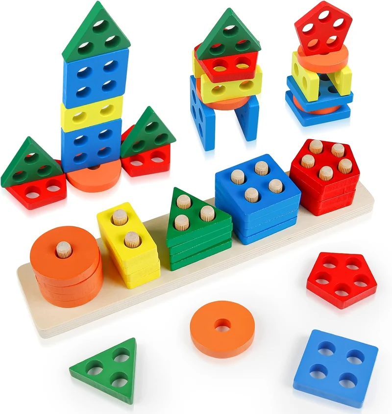 Staplingsblock flerfärgade