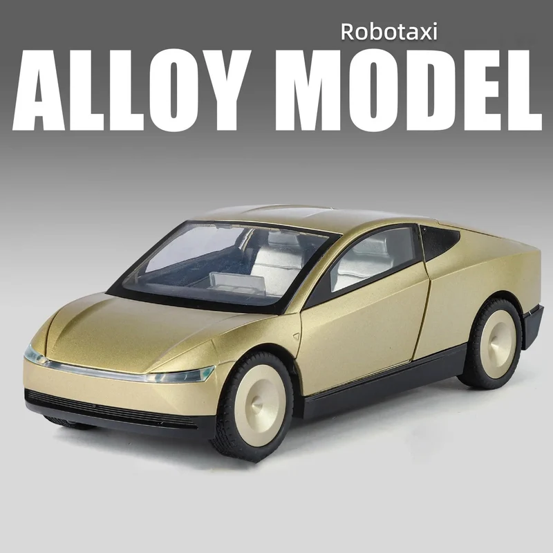 1:24 CyberCab Robotaxi Förarlös Taxibil i Legering Model Gjuten metall - Tesla presentserie