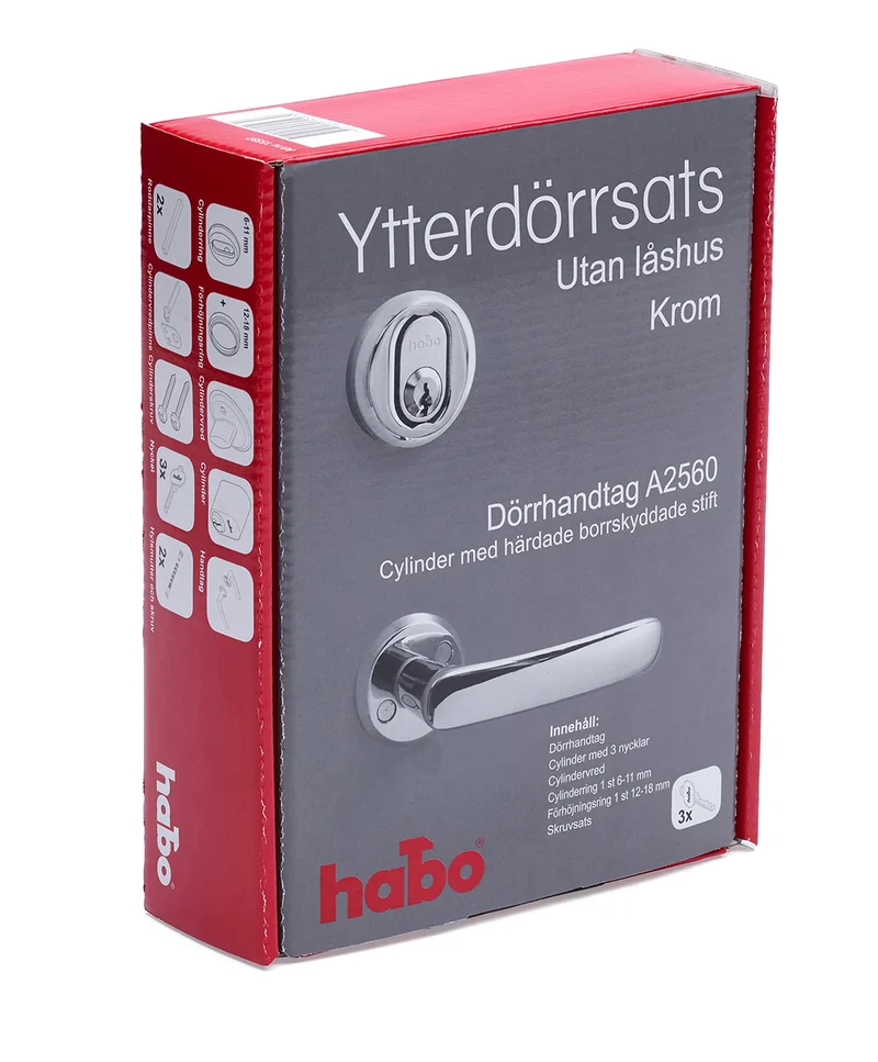 YTTERDÖRRSATS A2560 KROM OVAL