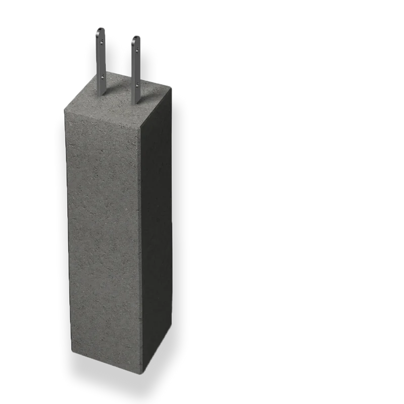 PLINT 700 FAST STOLPSKO 2" 200X200X700MM GRÅ