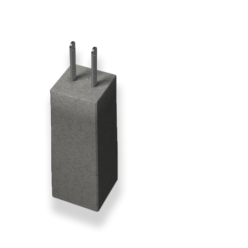 PLINT 500 FAST STOLPSKO 2" 185X185X500MM GRÅ