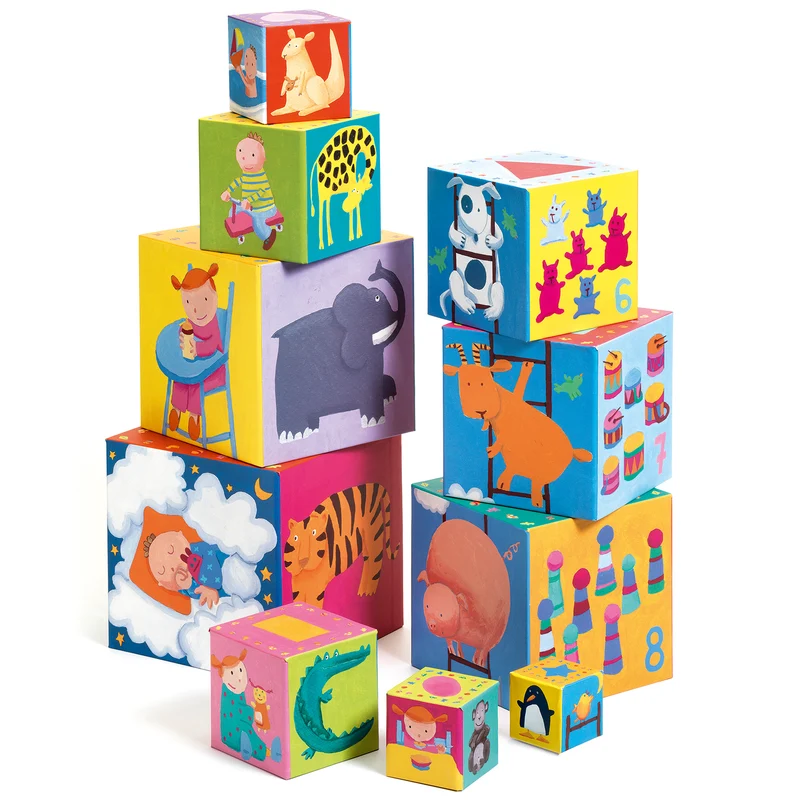 Djeco Stapelklossar Funny Blocks (10 delar)