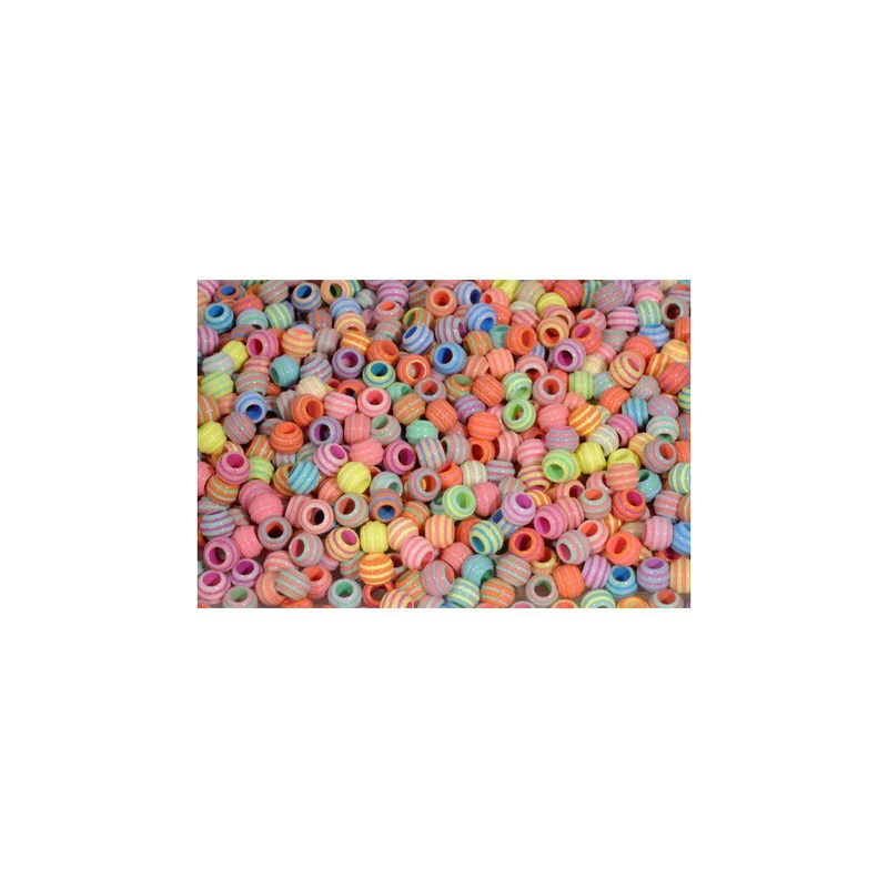 Plastpärla pastell ränder 1550/fp