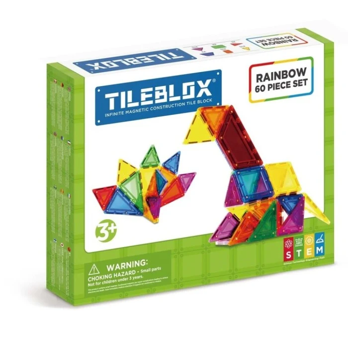 Tiles Clear Colors 60 bitar - Byggklossar med Magneter