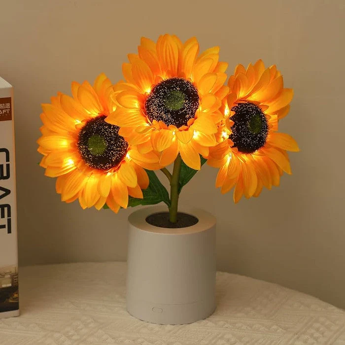 Bordslampa Blommig LED Solrosdesign