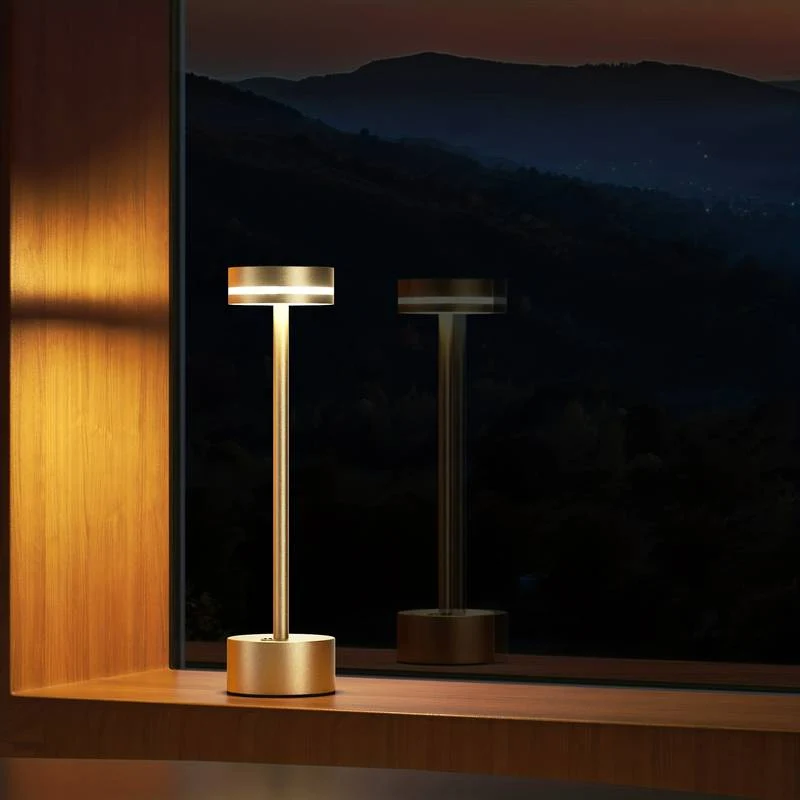 Bordslampa Guld Aluminium LED Touch Ljus