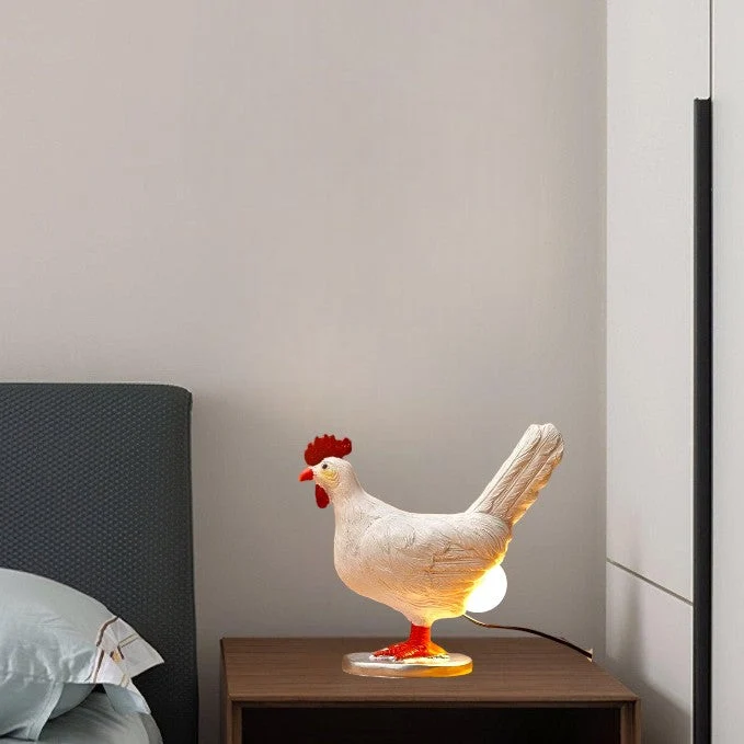 Sjov Kylling Bordlampe med LED - Unik Dekoration