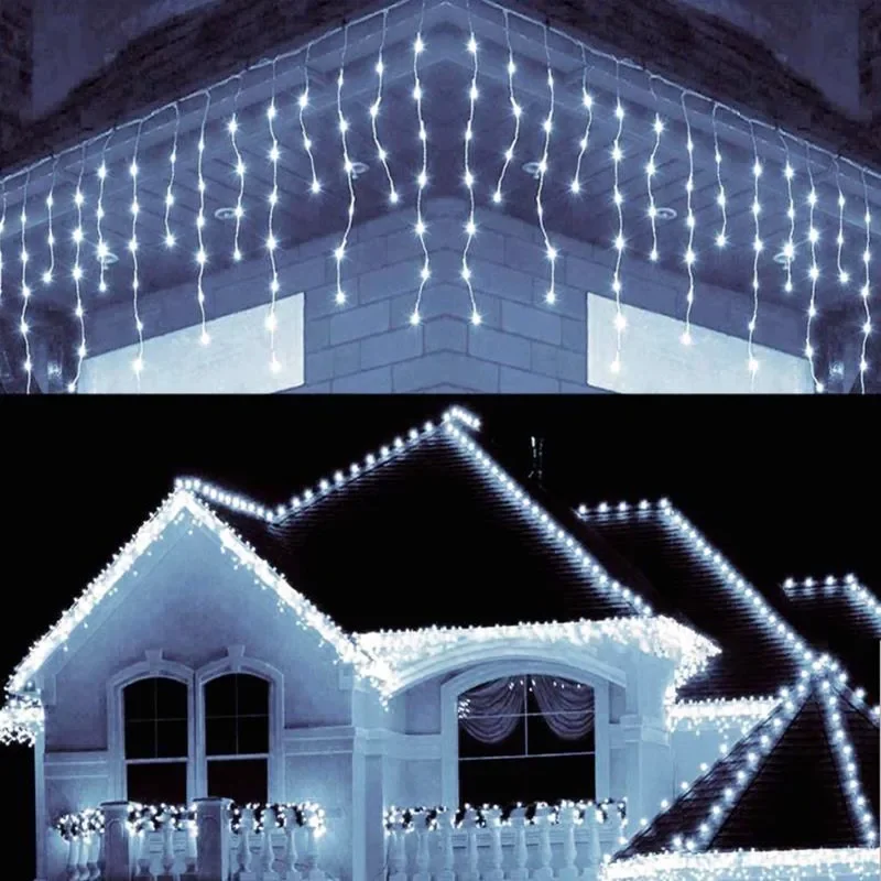 LED Lyskæde i isterning design | 8 forskellige indstillinger | Vinterdekoration til jul og nytår 2026 | EU stik