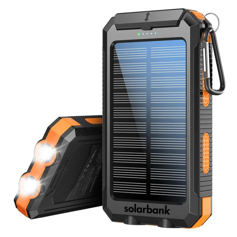 Solcelledrevet Powerbank – Bærbar Batteri med Høj Kapacitet til Aktive Livsstile