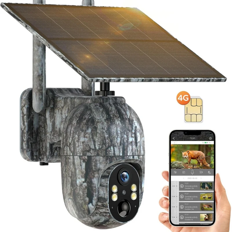 Trådløst Udendørs Kamera med Solceller og 4G HD