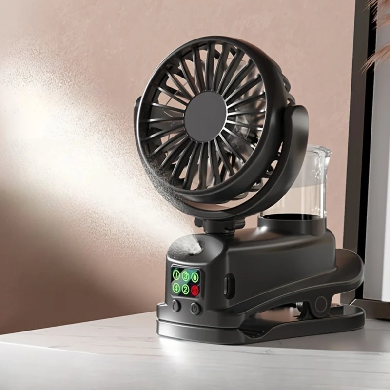 Kompakt USB Ventilator & Luftfugter med Genopladeligt Batteri