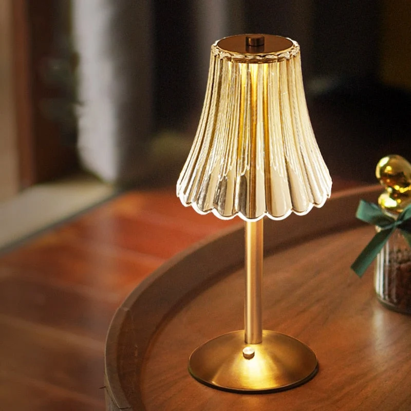 Bordlampe med Krystalskærm og Nem Touch Kontrol