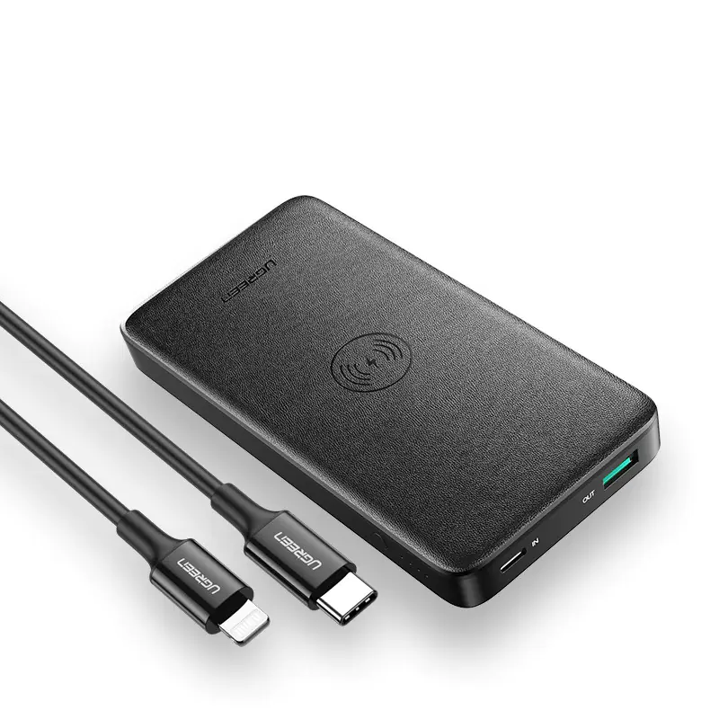 Trådløs hurtigoplader Power Bank – 10.000mAh med dobbelt udgang