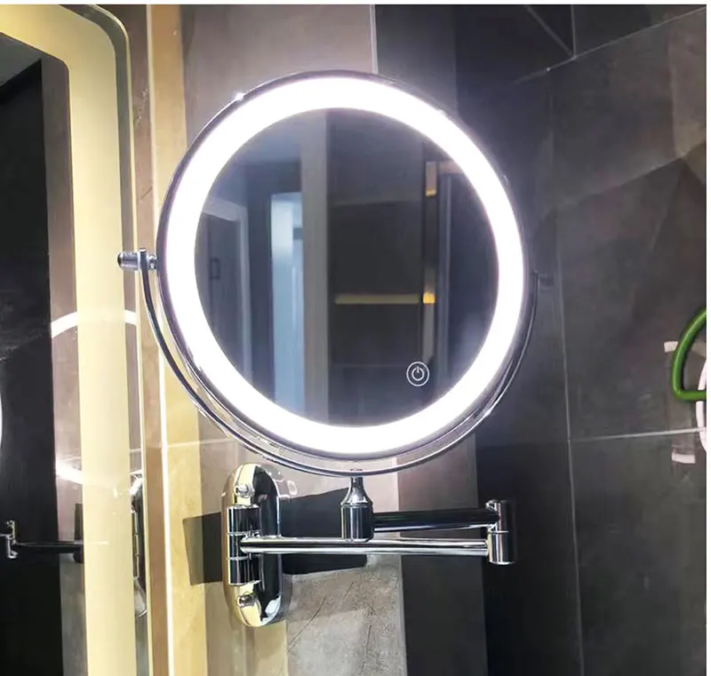 LED Väggspegel med uppladdningsbar förstoringsfunktion