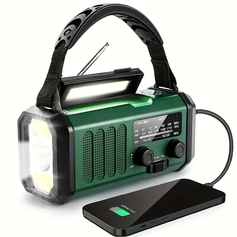 Nødradio med powerbank og solenergi – 10.000 mAh