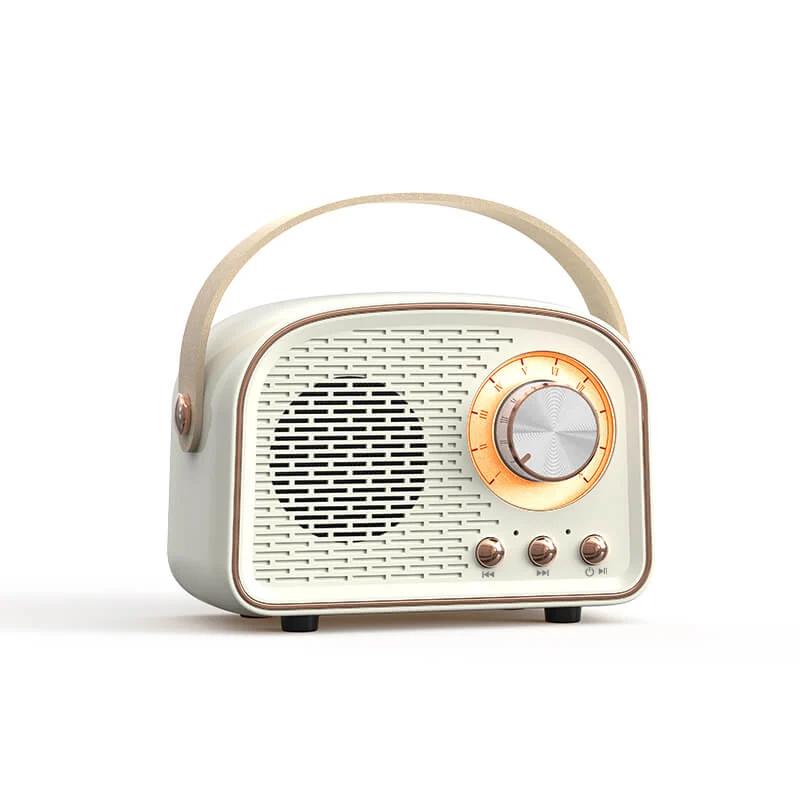 Retro Bluetooth Højttaler med Fyldig Lyd og Lang Batterilevetid