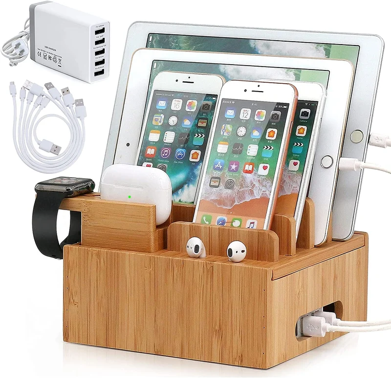 BambooCharge Hub | 5-Port USB Oplader & Organizer