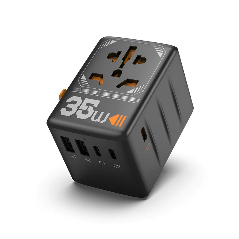 Rejseadapter 100W med Global Kompatibilitet og USB-C