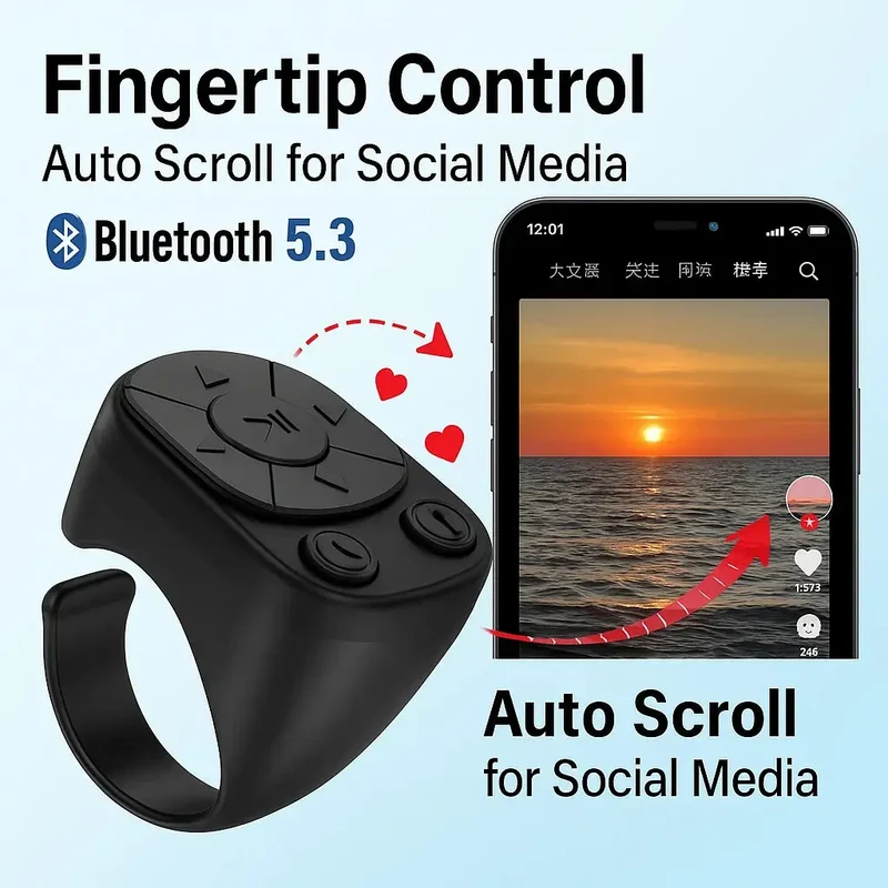 Bluetooth-fjernbetjening til kamera og scrolling