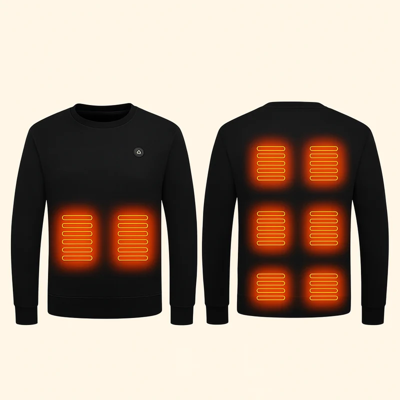 Elektrisk Herresweater med Varme - Justerbare Zoner via USB