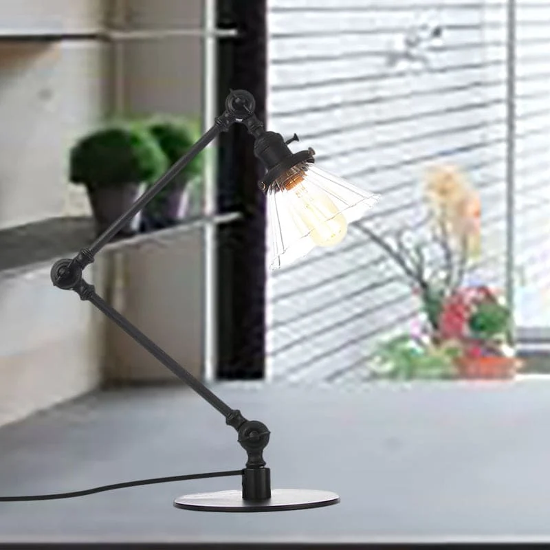 Elegant Glasbordlampe med Blødt Lys - Moderne Design