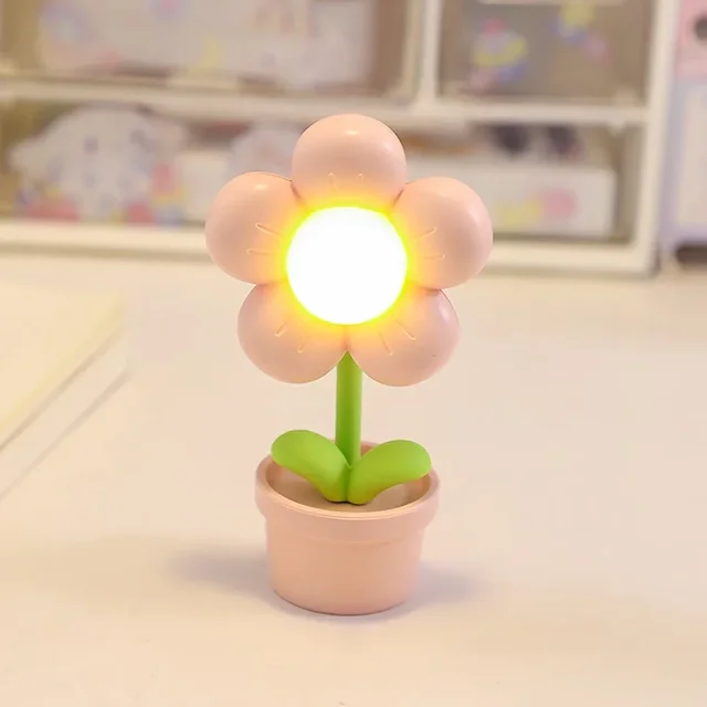 Elegant Blomsterformet Bordlampe med Blid LED Belysning