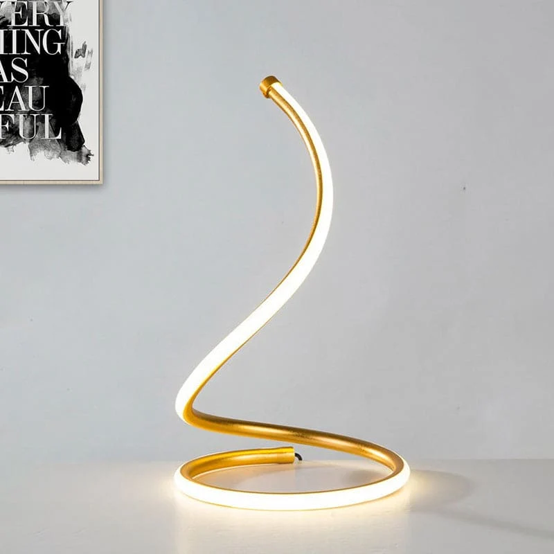 Sølv Spiral Lampe i Guldglas
