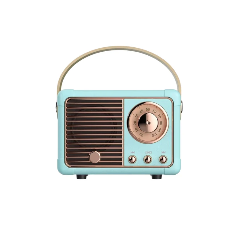 Bærbar Bluetooth Højttaler med Vintage Design og Kraftig Lyd