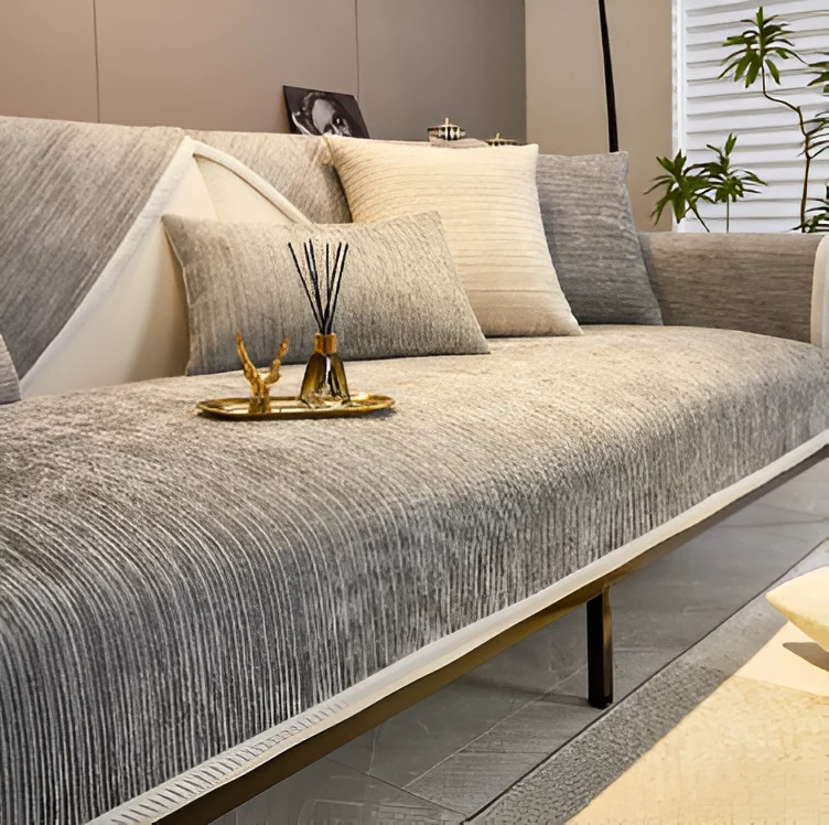 Elegant Chenille Sofaovertræk – Beskytter mod kæledyrshår