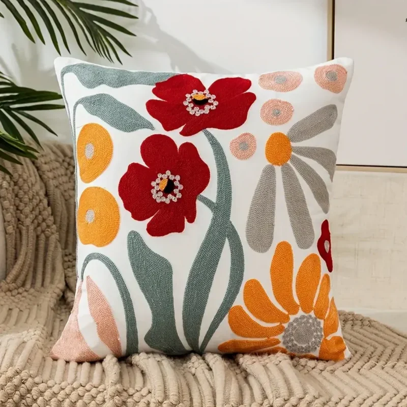Blomsterpude 45x45 cm - Farverig komfort til dit hjem