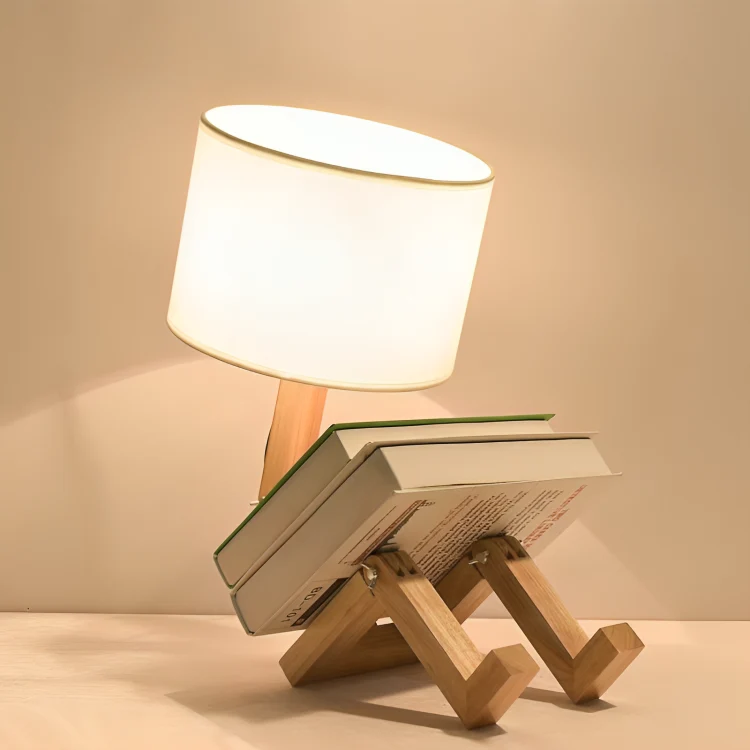 Skandinavisk Bordlampe med Hylde – Justerbart Lysdesign