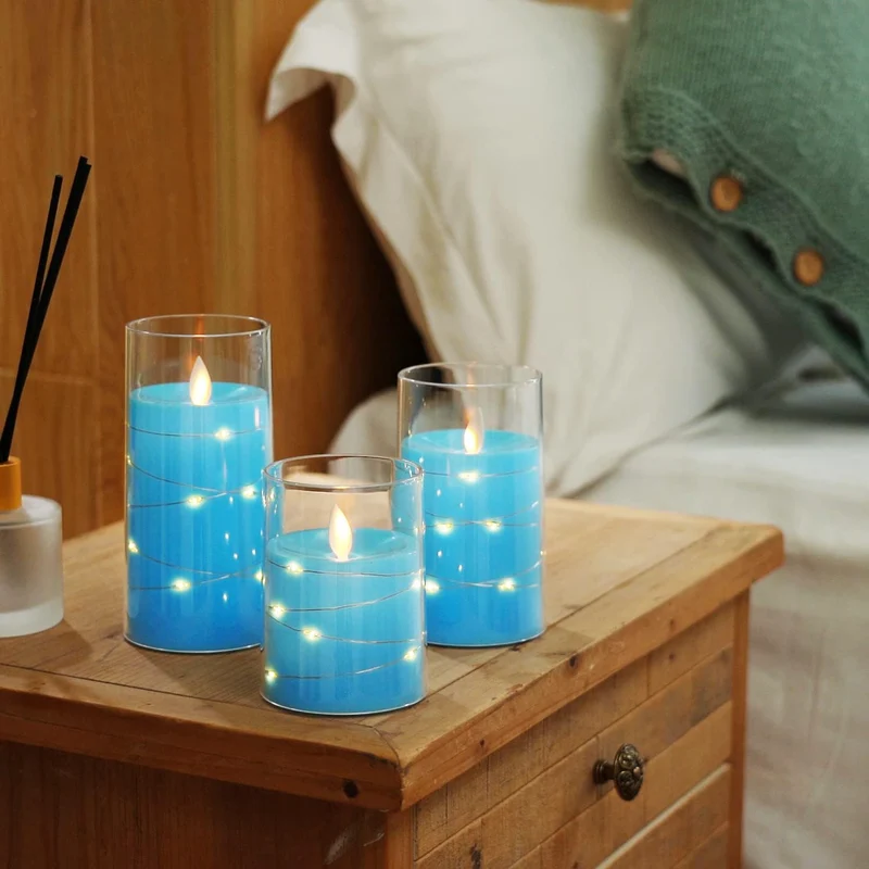 Candle Lights Set med Realistisk LED-Ljus