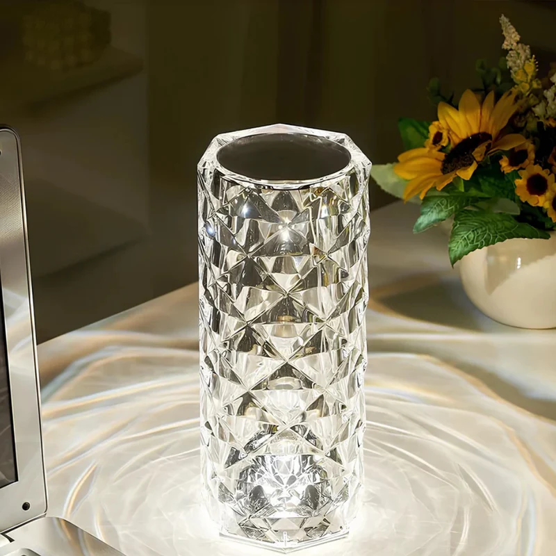 Stilfuld Akryl Bordlampe med Touch & Farvevalg