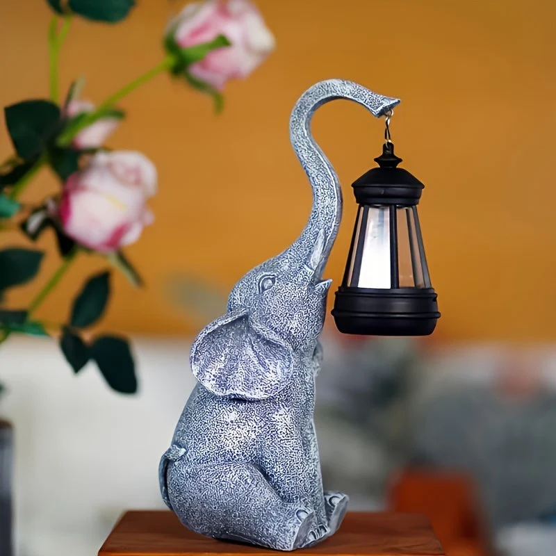 Udendørs Solcelle Elefantlampe – Magisk Havelys
