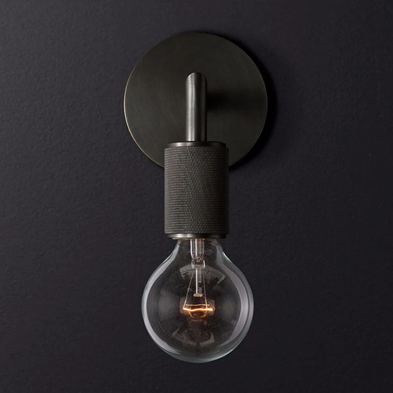 Vägglampa mässing metall dubbel glödlampa sconce