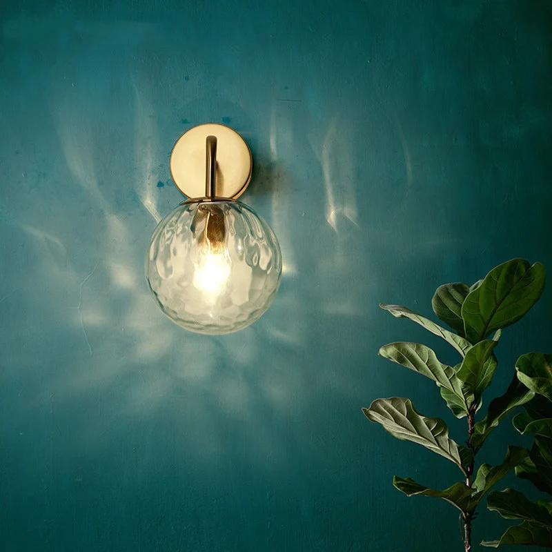 Moderne Væglampe i Glas med Elegant Guld Finish