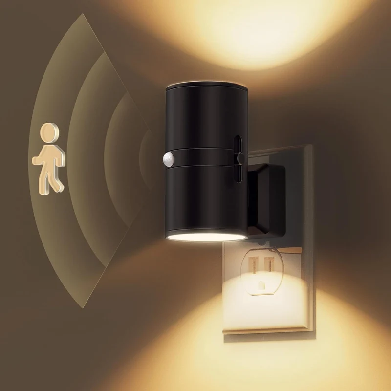 Vägglampa Modern Plug In Rörelsesensor Lampa