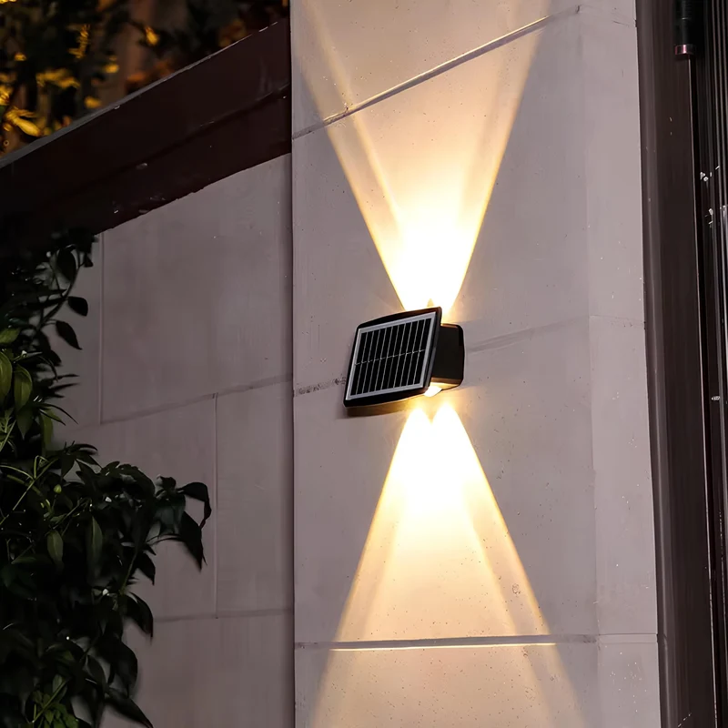 Vägglampa Utomhus Solar LED Varm Vit