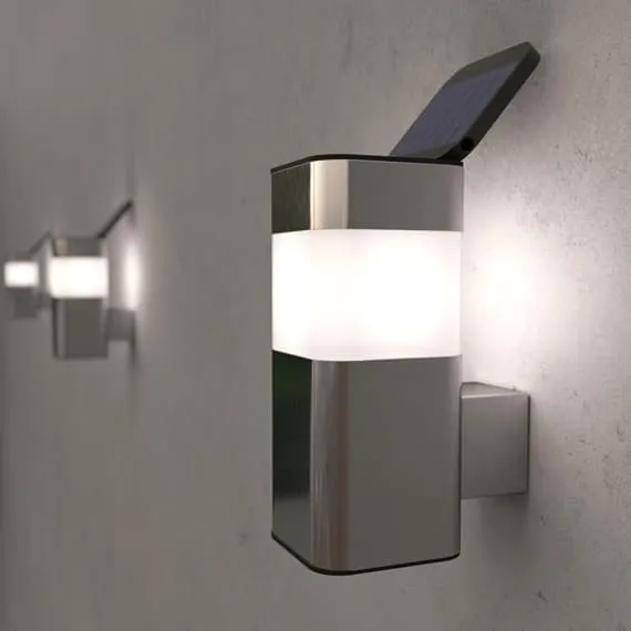 Vägglampa rostfritt stål solenergi utomhuslampa