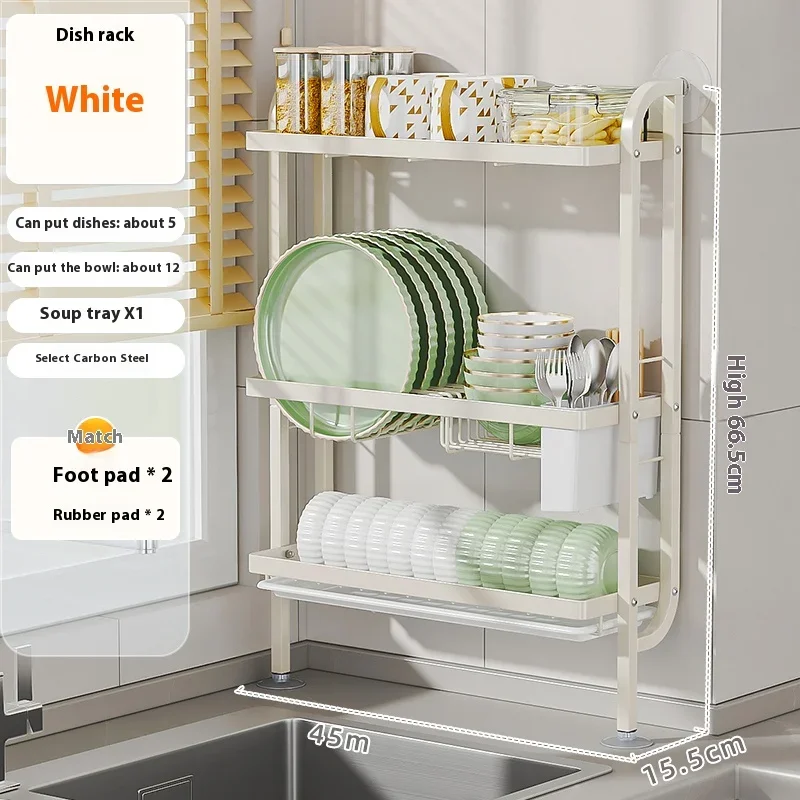 Hylde Sleek Pladsbesparende Multi-Niveau Køkken Opbevaringshylde