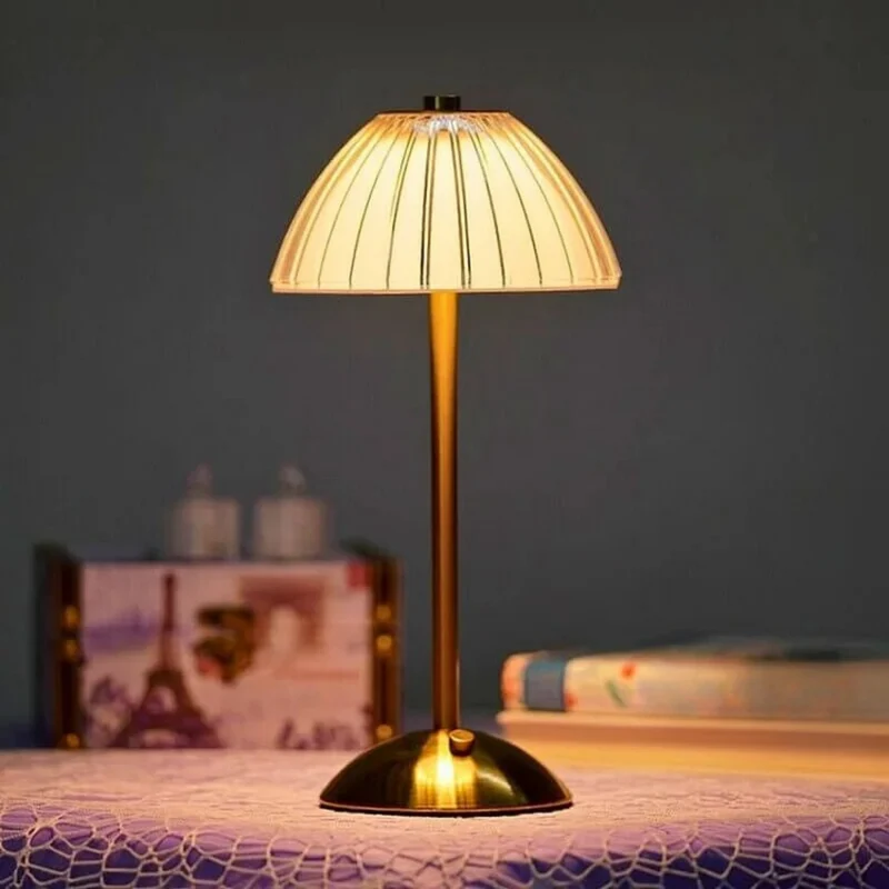 Trådløs Krystalbordlampe med LED - Elegant og Fleksibel